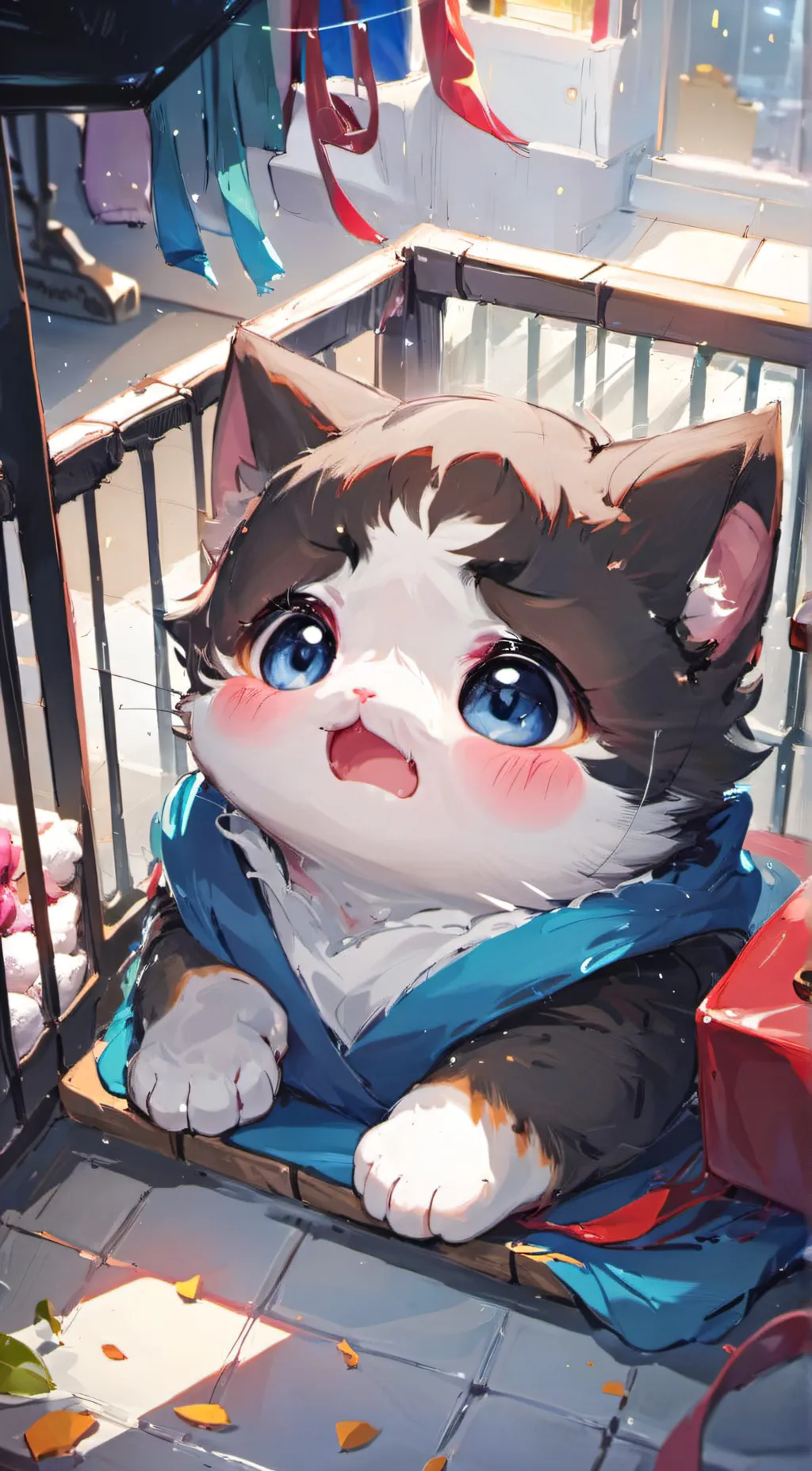 ai character: the cutest kitten background