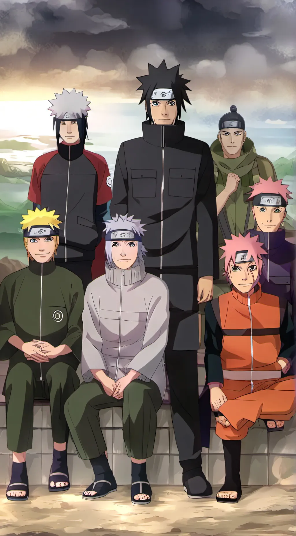 ai character: All the Naruto boy background