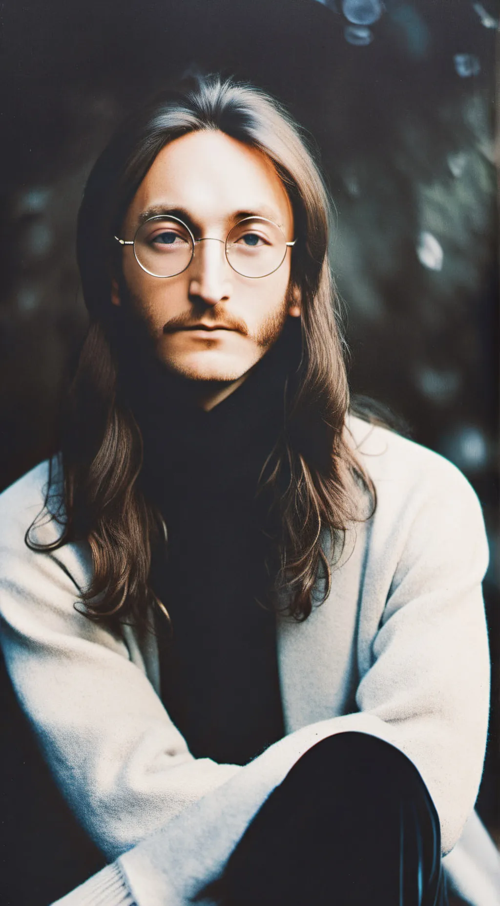 ai character: John Lennon  background
