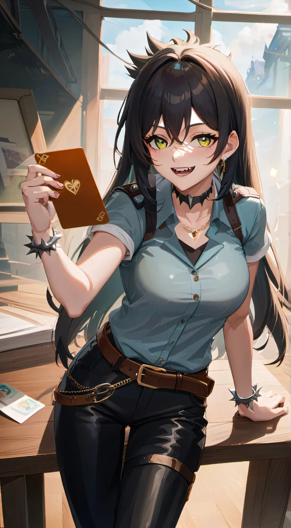 ai character: Hideko  background