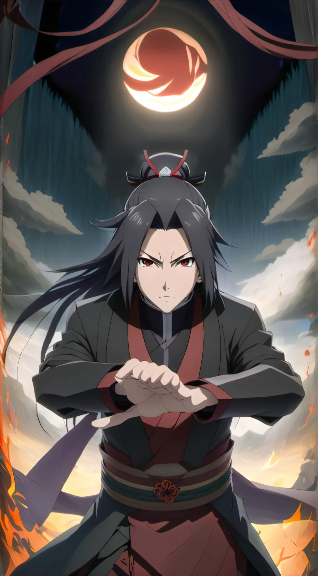 ai character: itachi (reanimated background