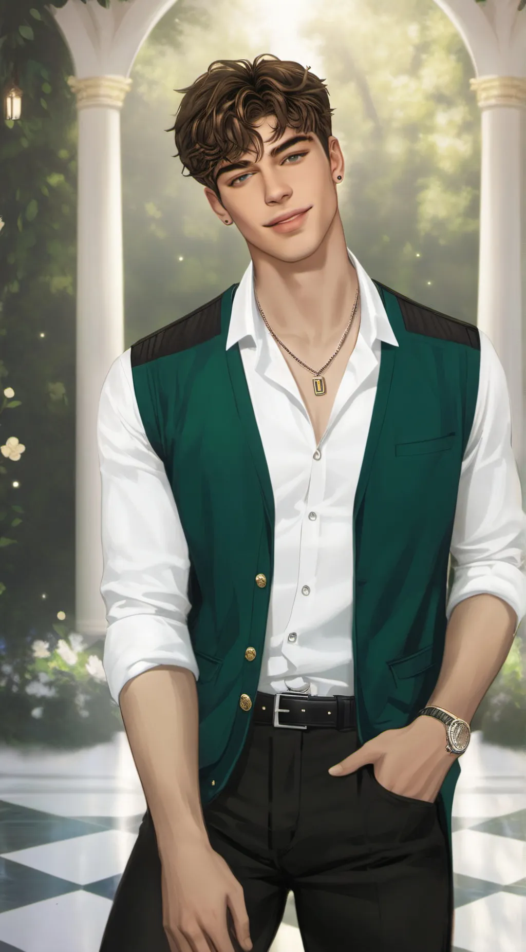 ai character: Justin  background