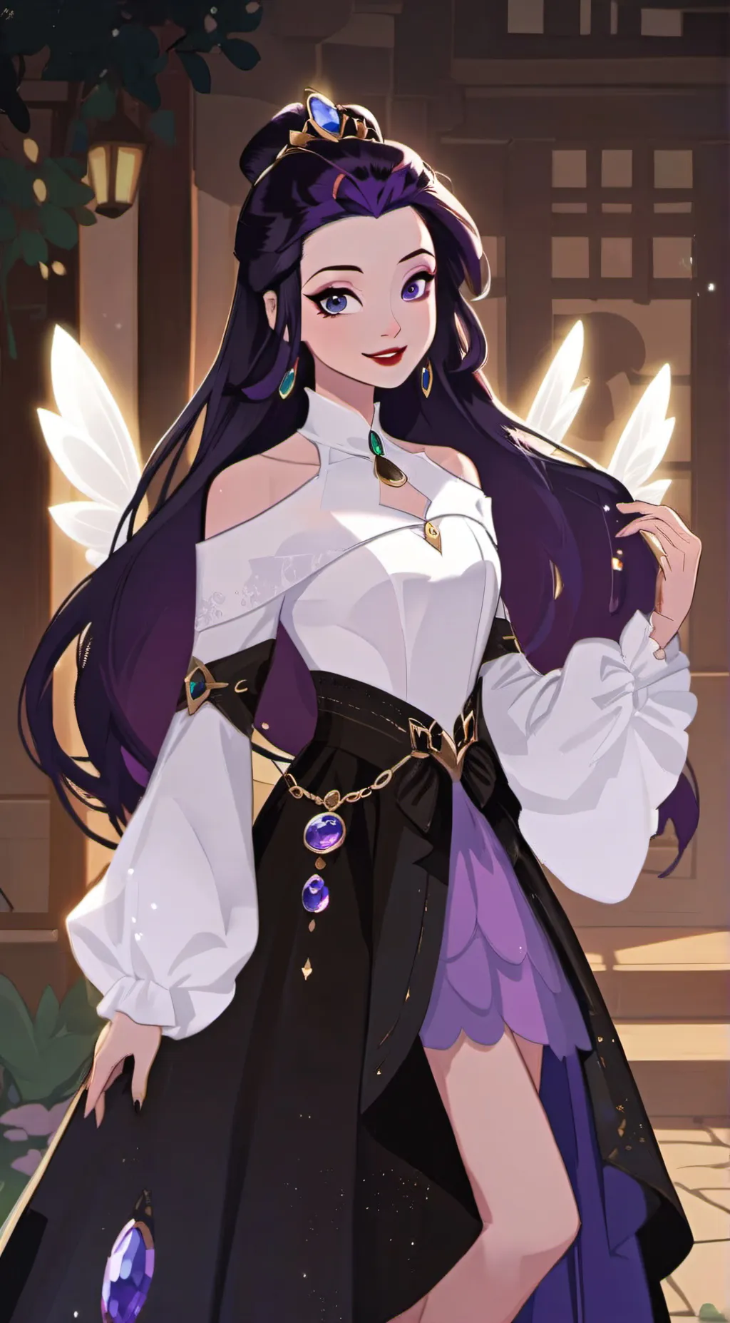 ai character: Raven Queen  background