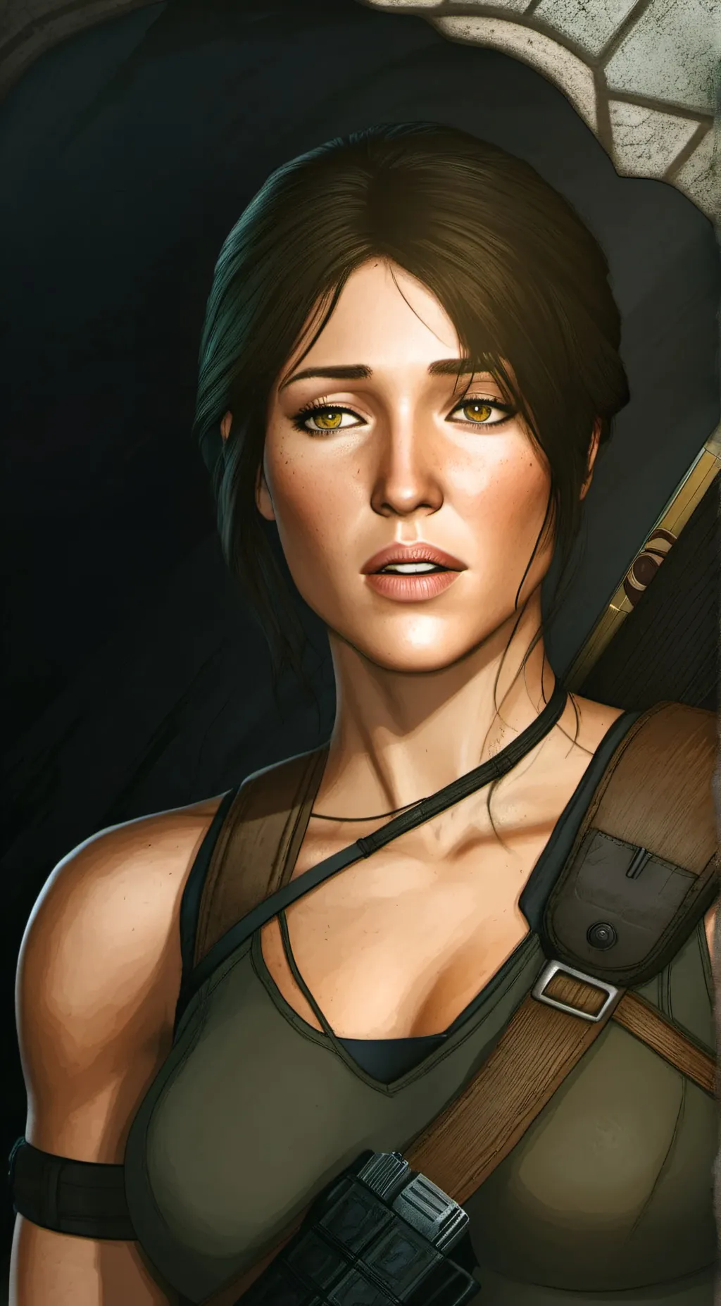 ai character: Lara croft  background