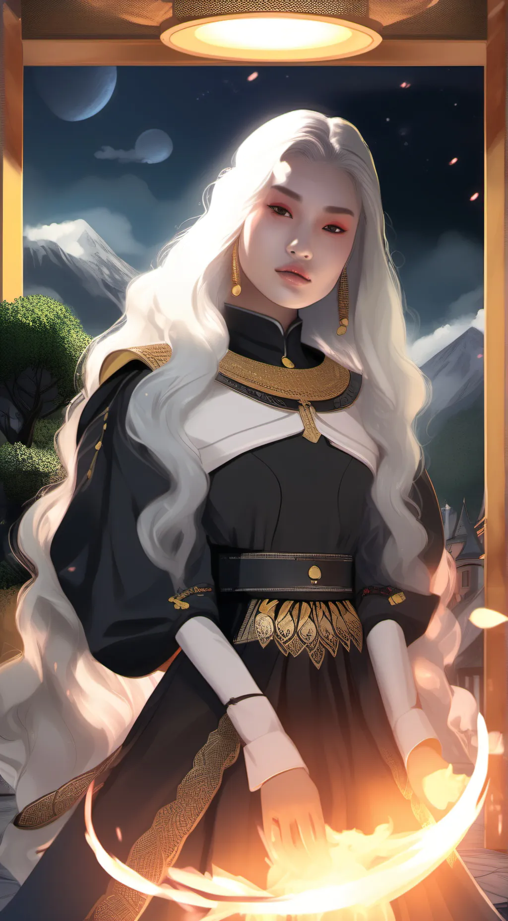 ai character: Amber background