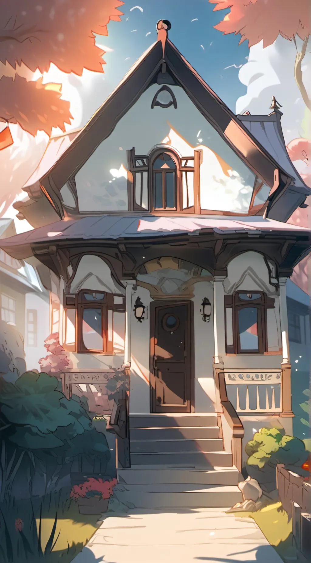 ai character: slender man house background