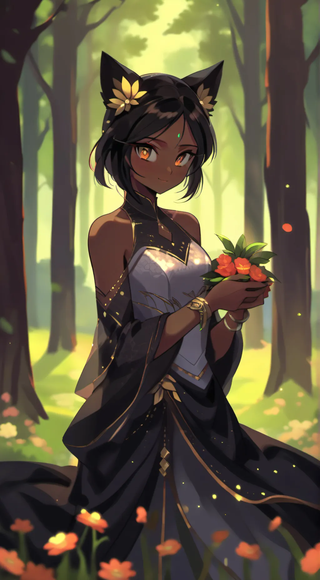 ai character: Lily Black panther background