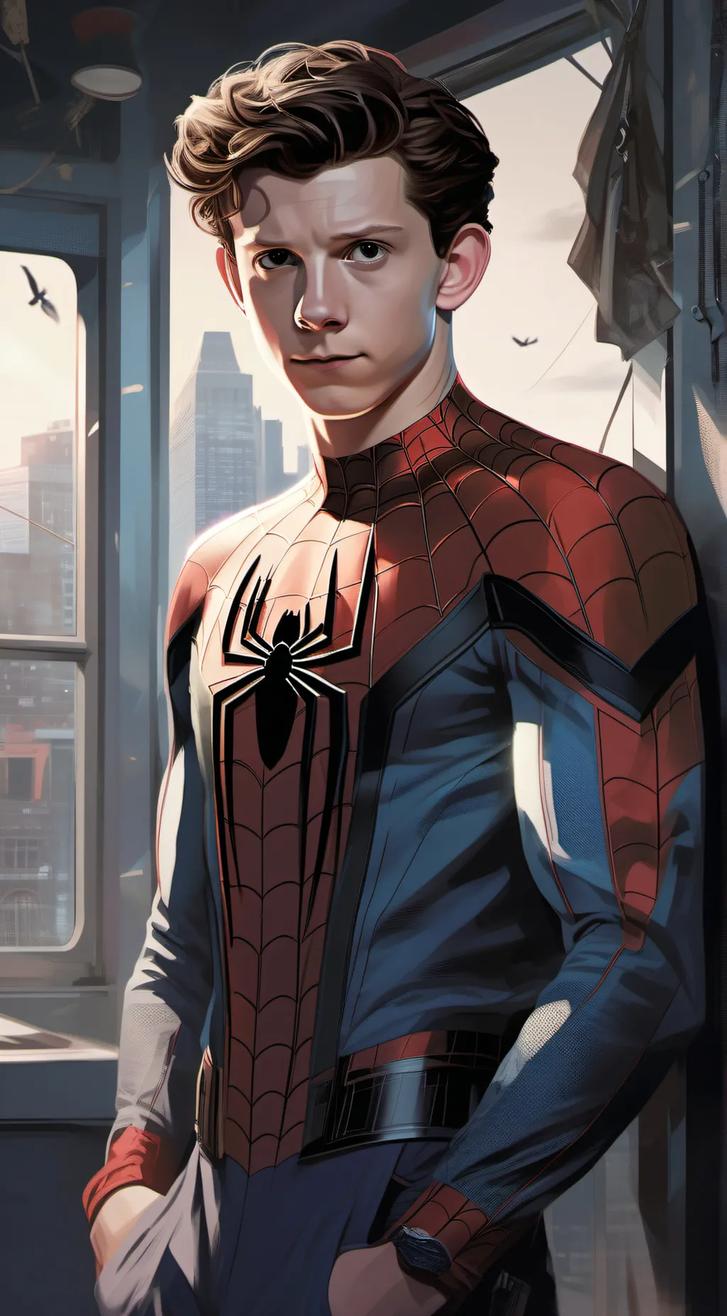 ai character: spider man Tom background