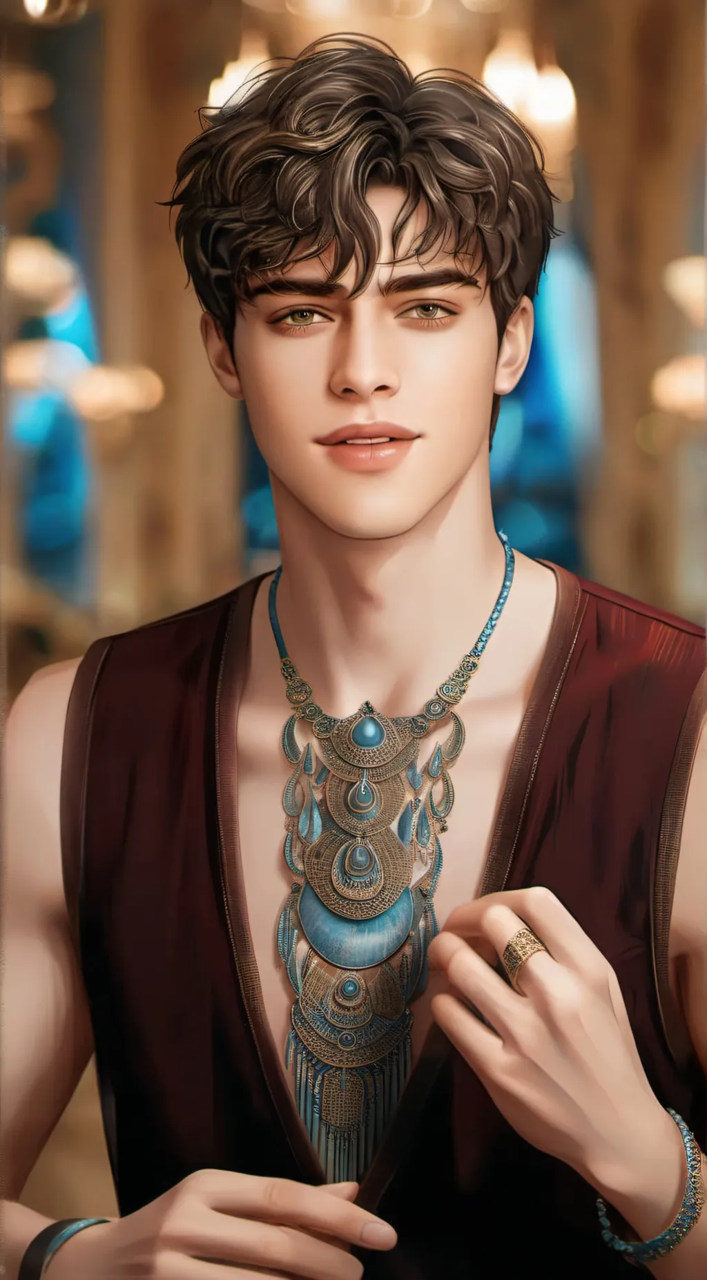 ai character: Justin  background