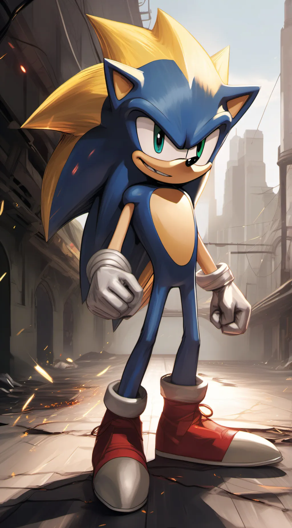 ai character: sonic/fleetway  background