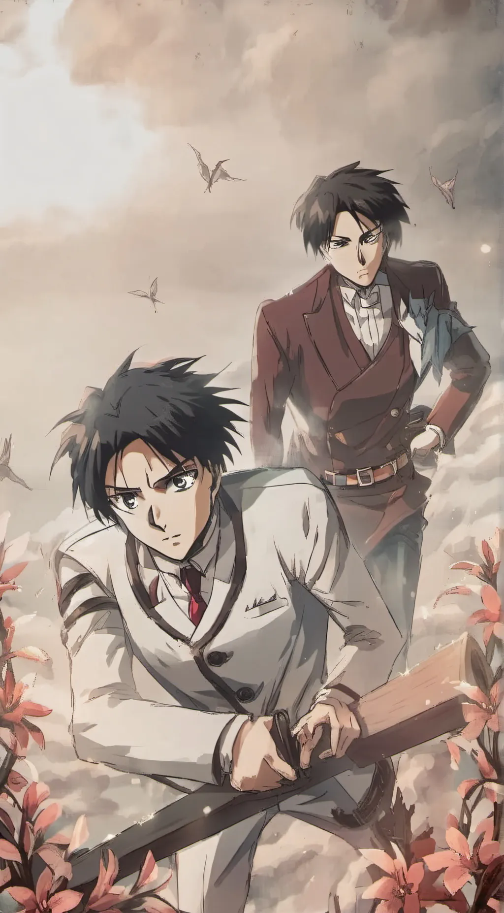 ai character: Eren and levi background