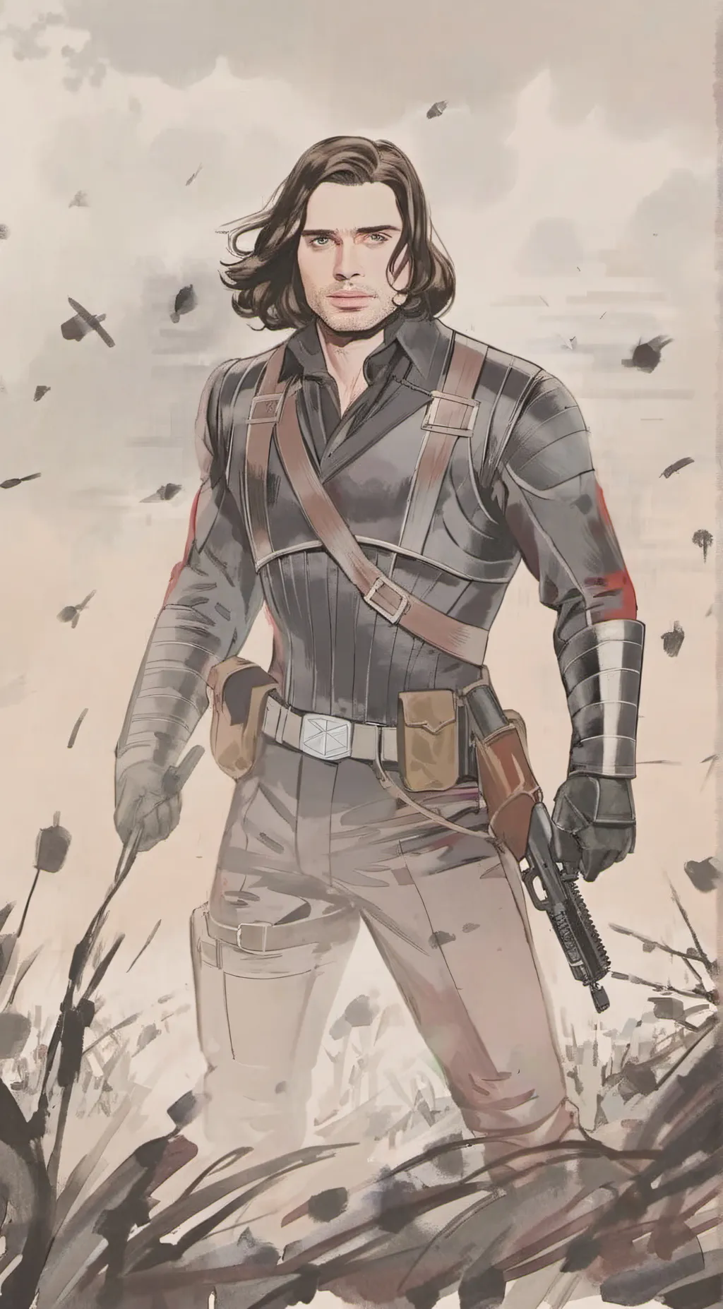 ai character: Bucky Barnes  background