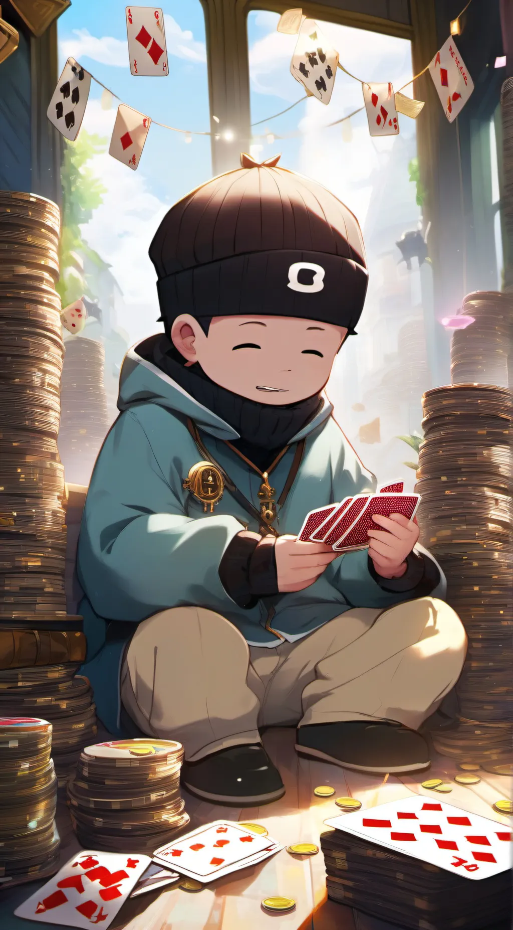 ai character: 8 ball quils  background
