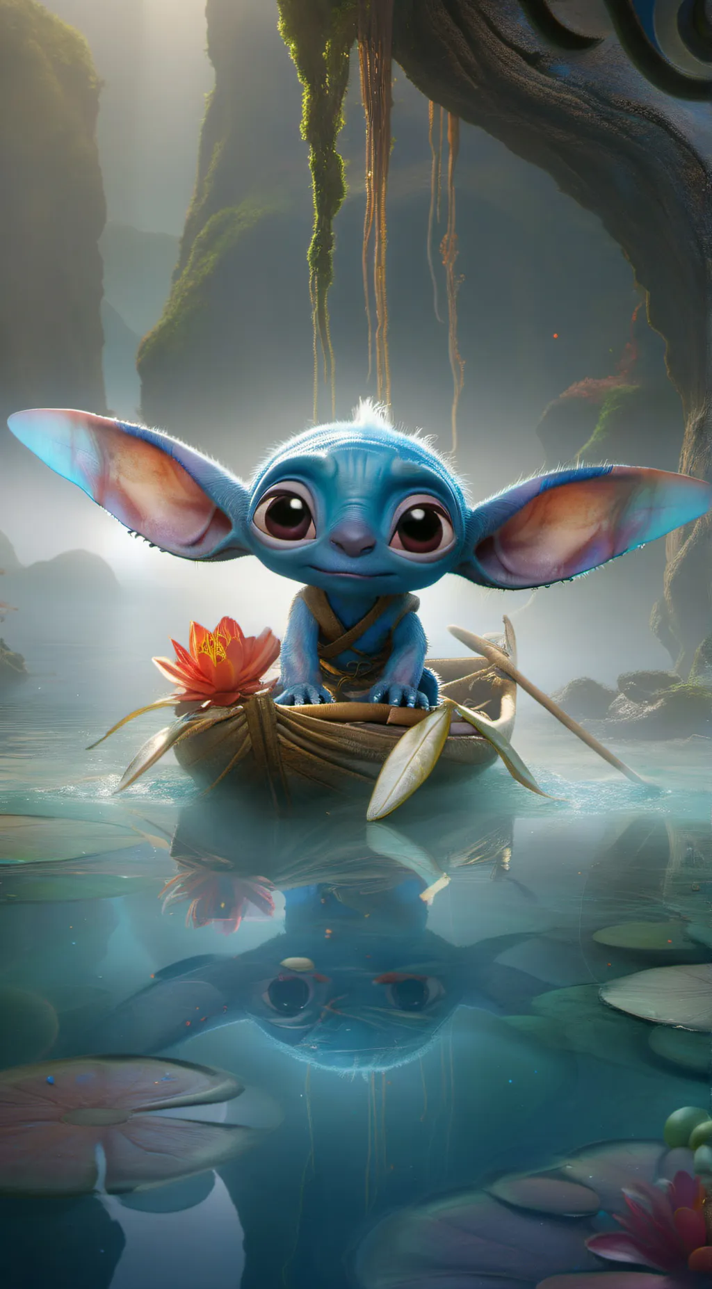 ai character: Stitch background