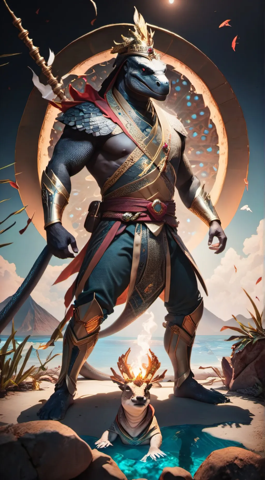 ai character: Komodo King background
