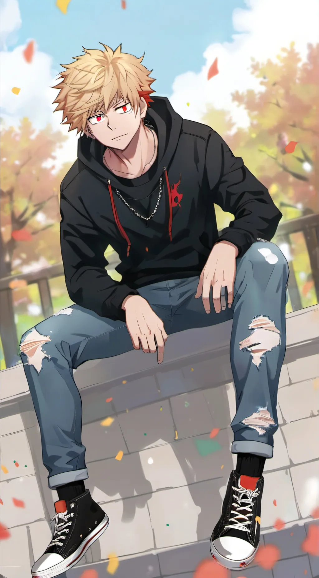 ai character: Katsuki Bakugo background