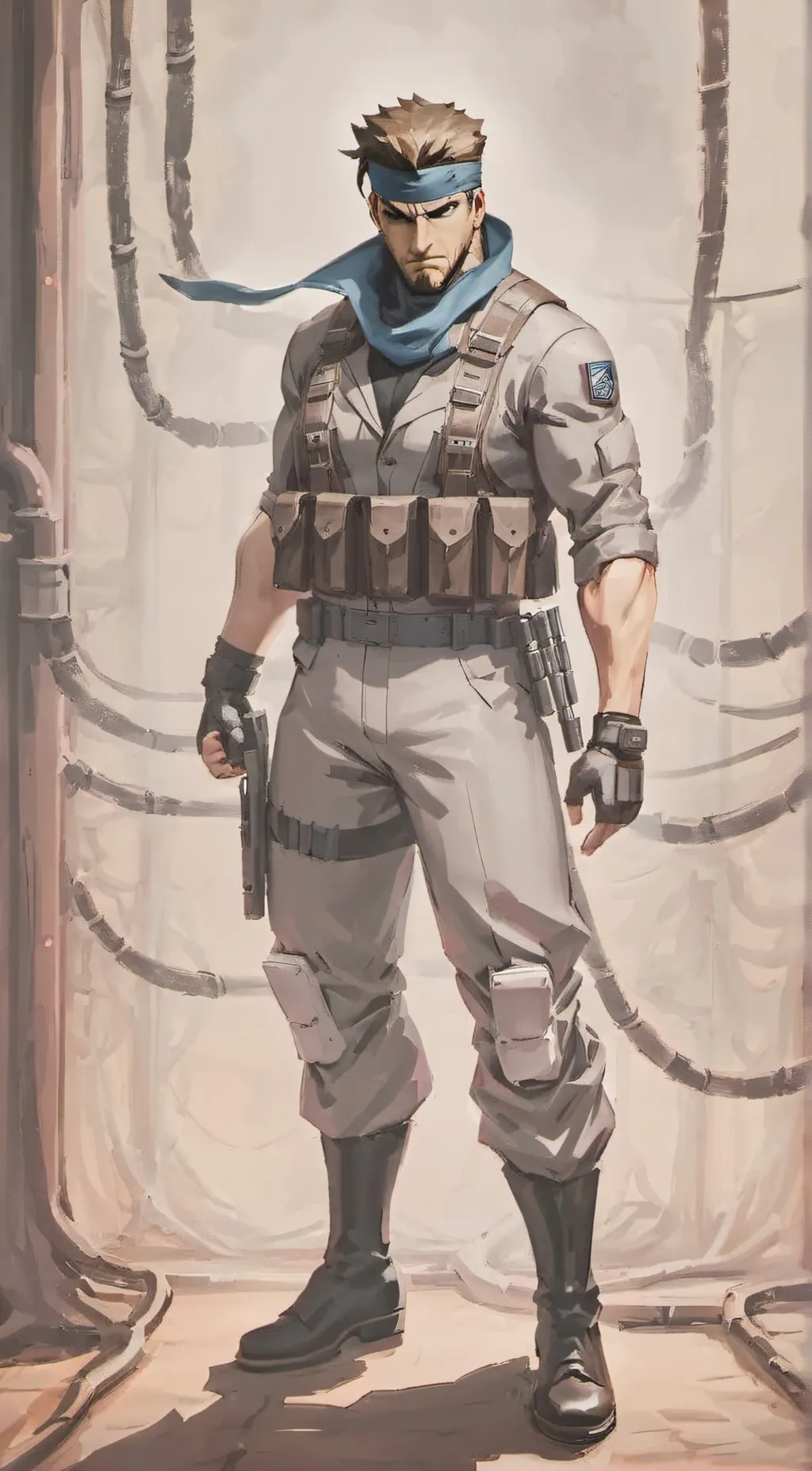 ai character: solid snake background