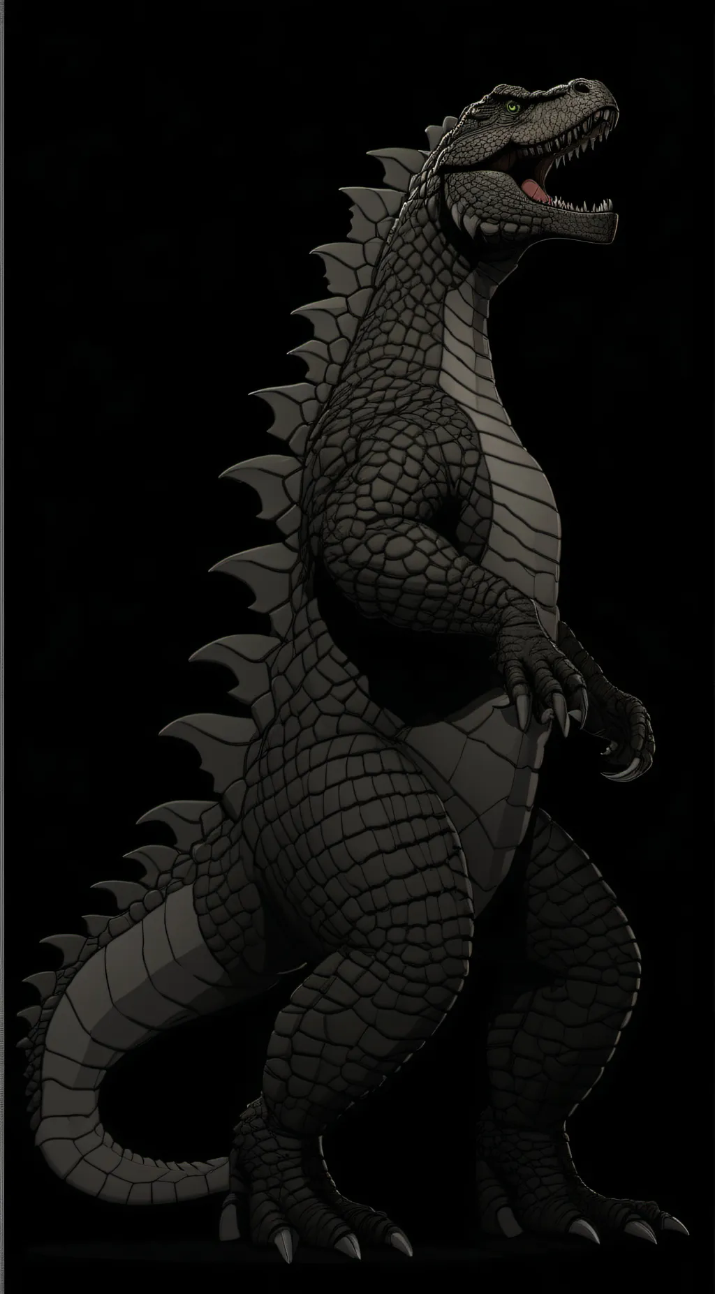 ai character: Baby godzilla background