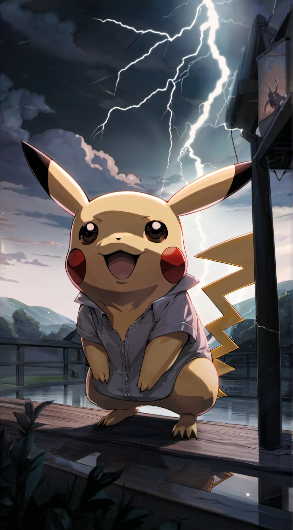 ai character: Pikachu  background
