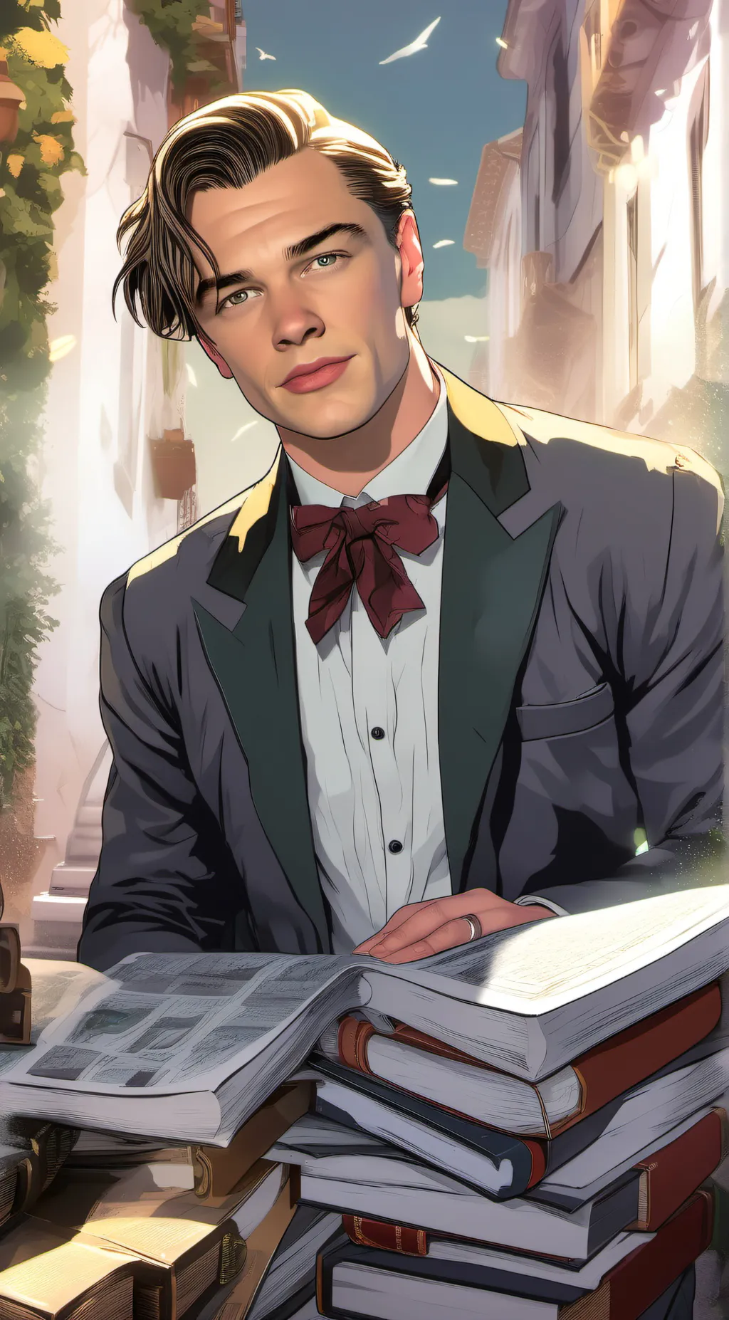 ai character: learnardo docaprio background