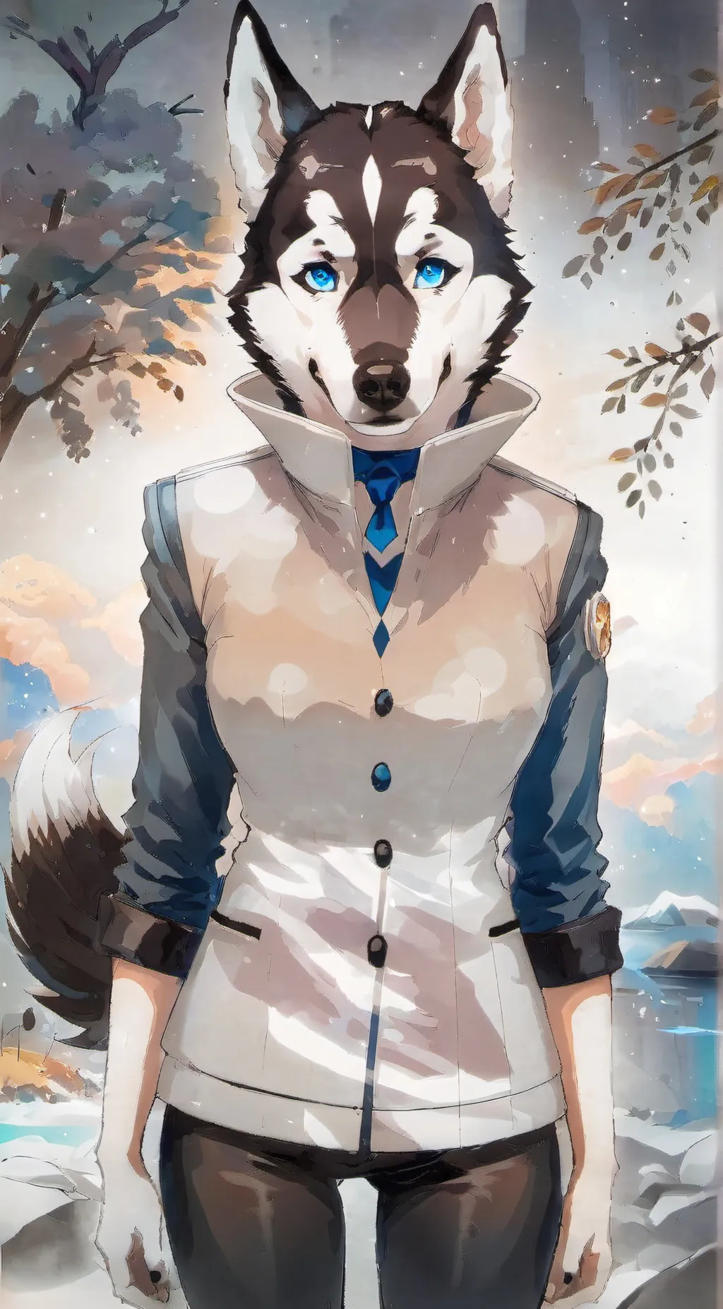 ai character: May the husky background