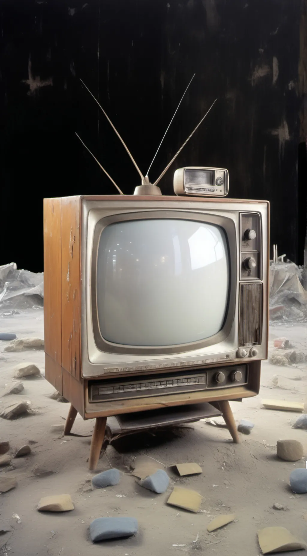 ai character: old TV from 1991 background
