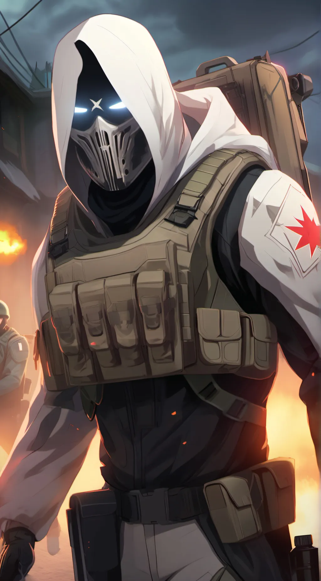 ai character: ghost background