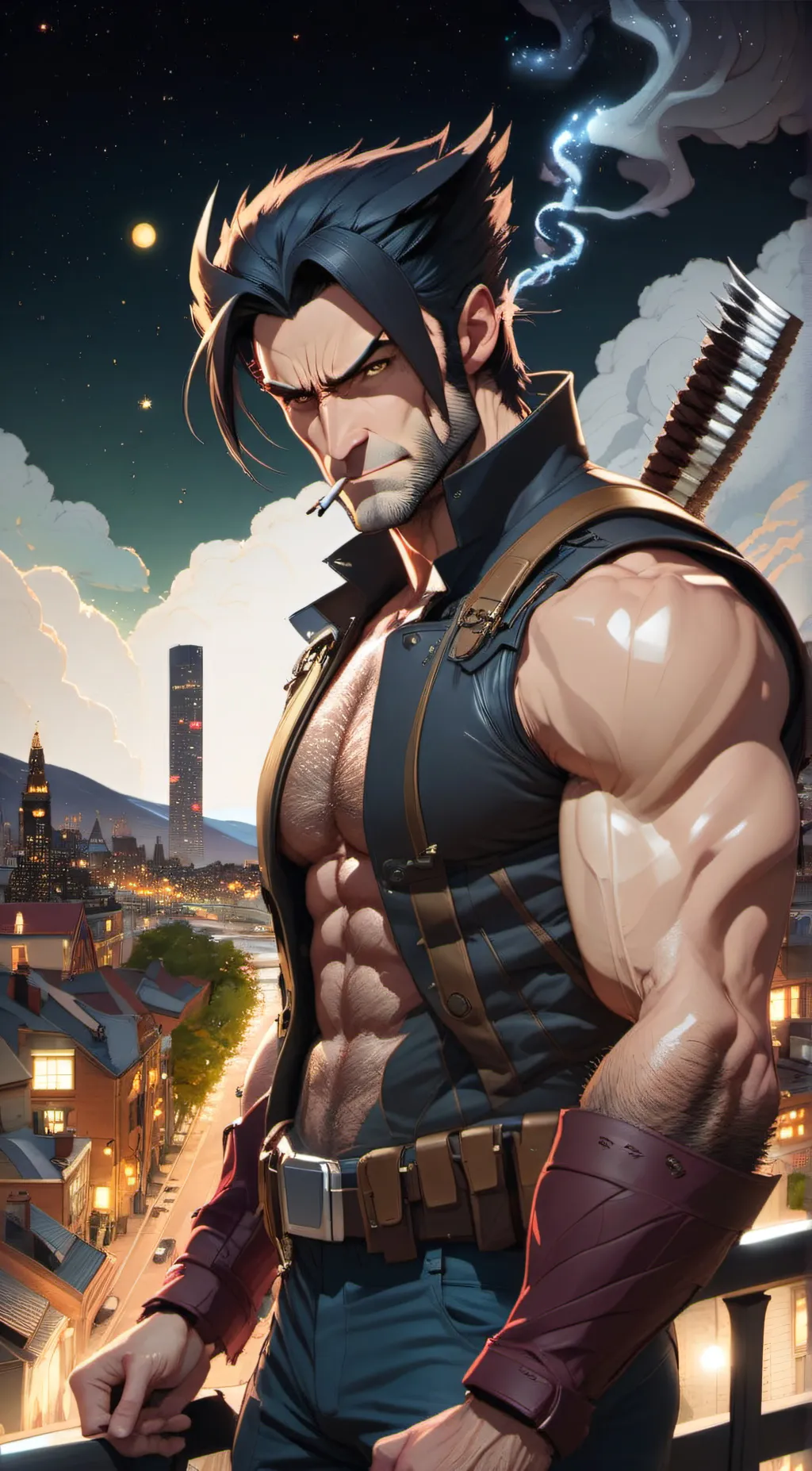ai character: Logan Howlett  background