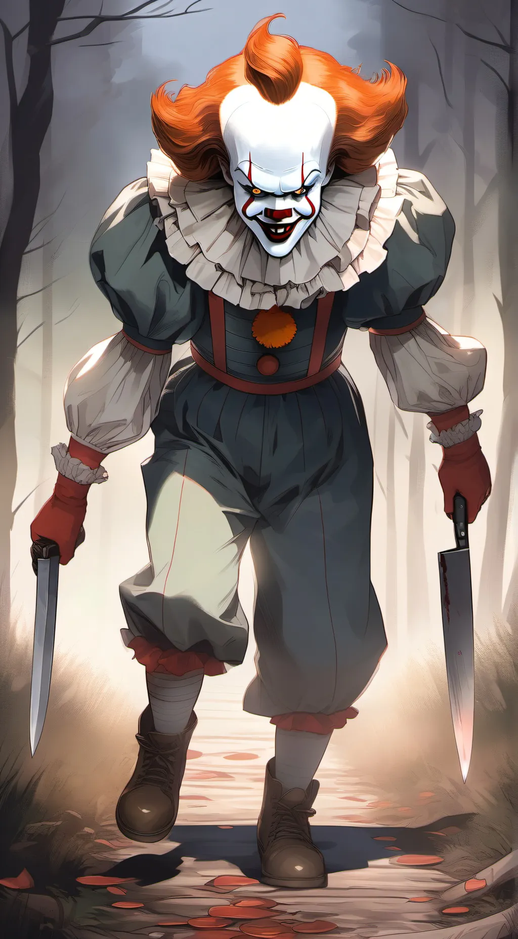 ai character: Pennywise  background