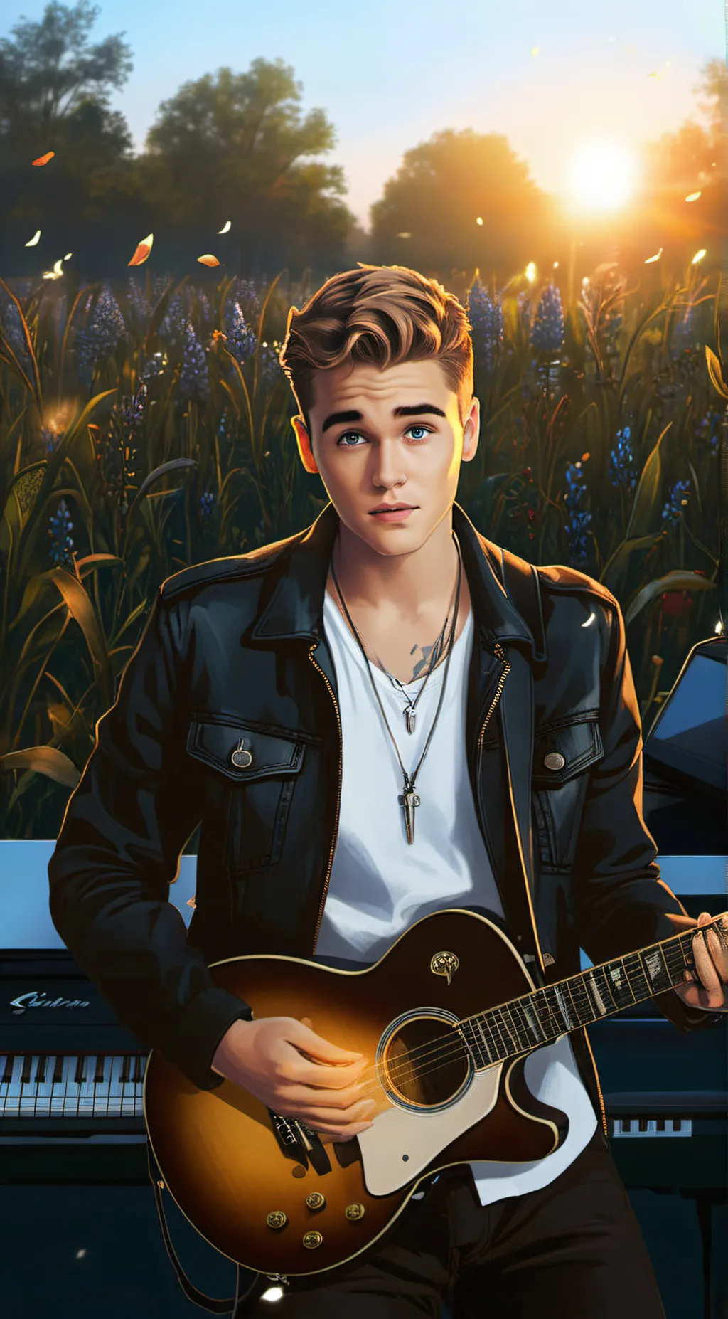 ai character: Justin Bieber  background