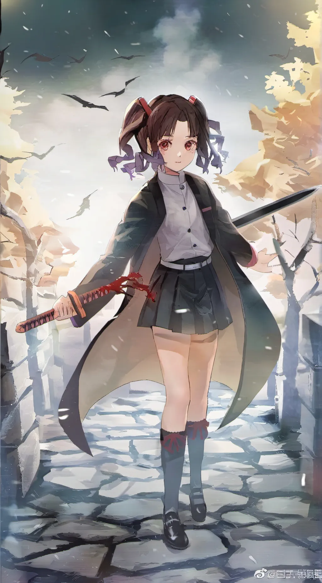 ai character: demon slayer  background