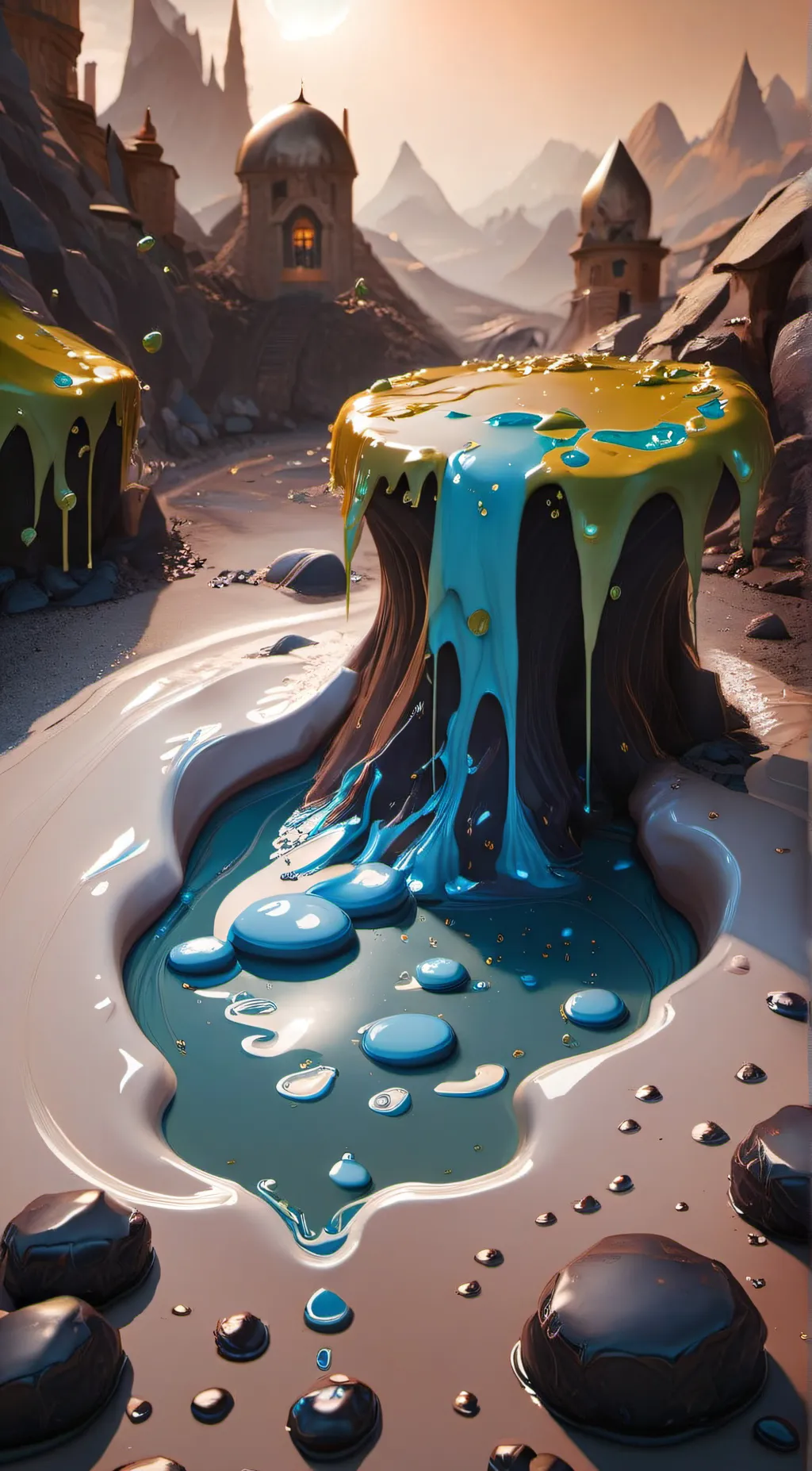 ai character: slime puddle  background