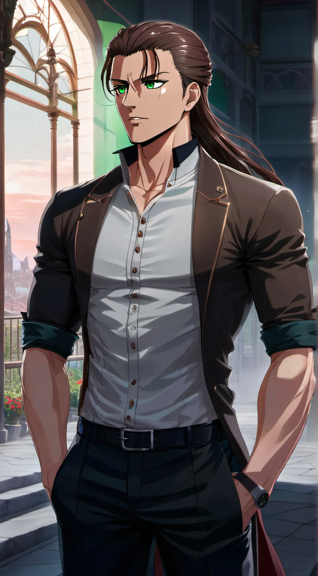 ai character: Eren yeager background