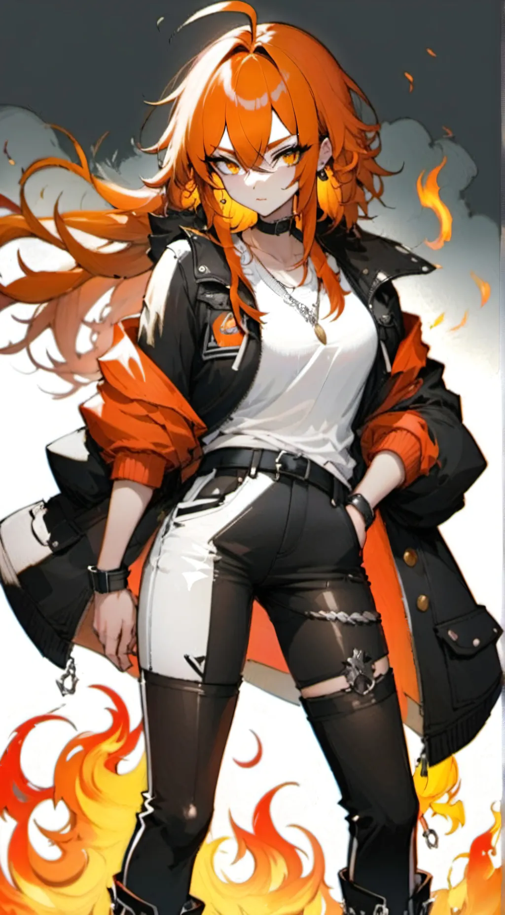 ai character: Flame  background