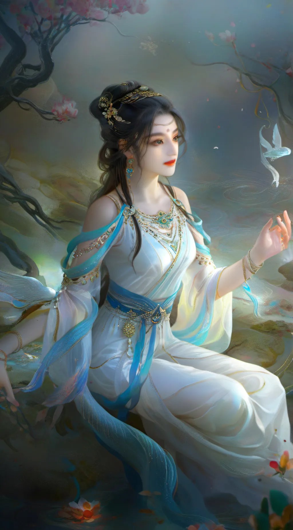 ai character: Ashley  background