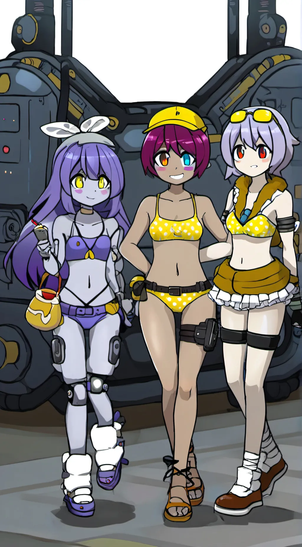 ai character: Uzi, V, and J background
