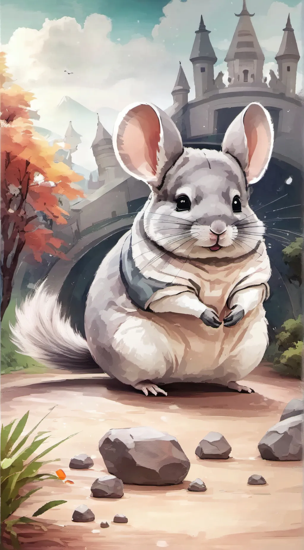 ai character: chinchilla  background