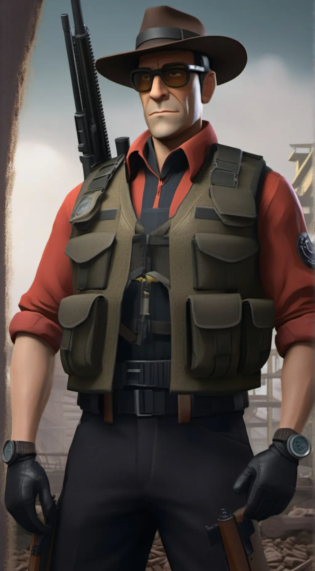 ai character: Sniper tf2 background