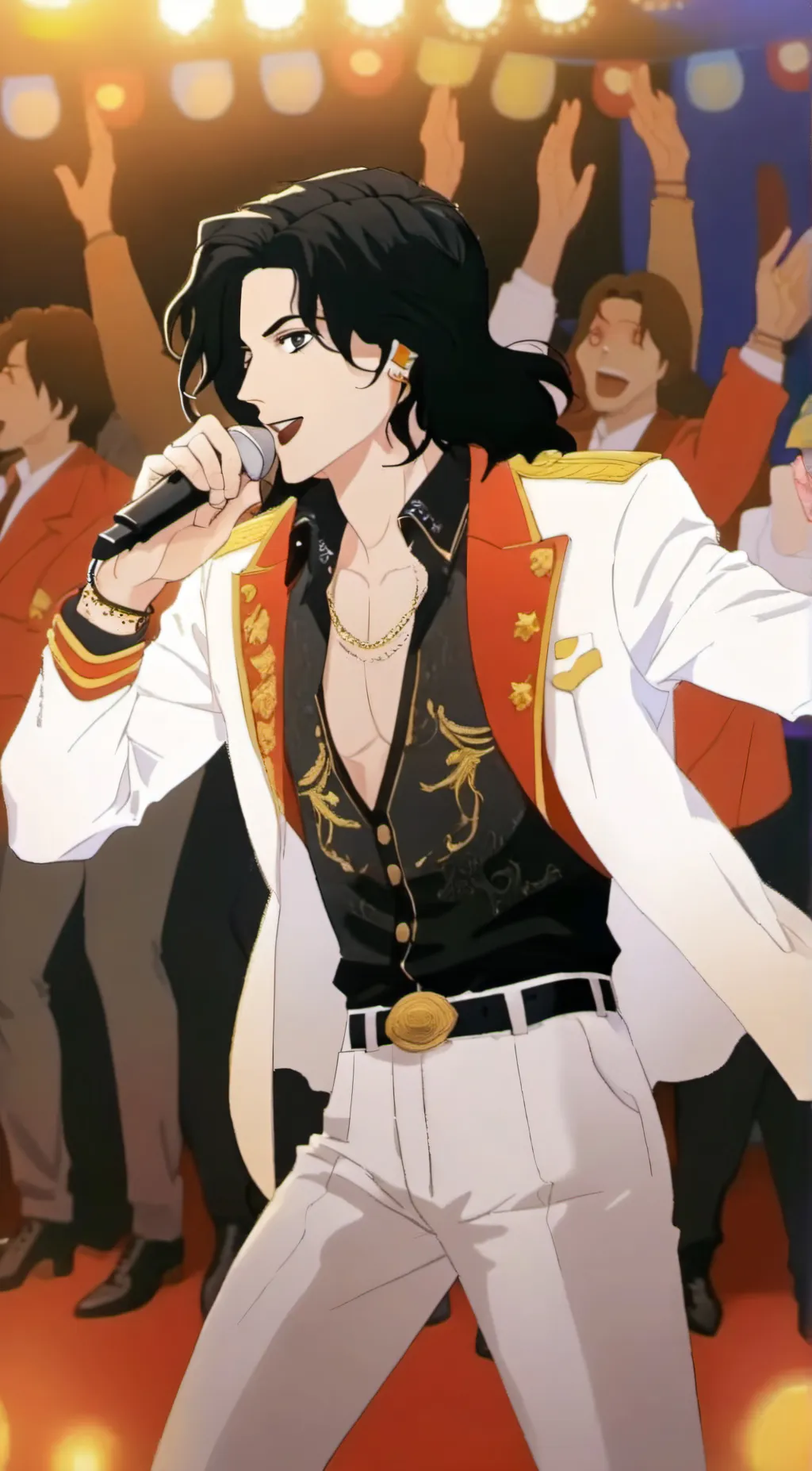 ai character: Michael jackson  background