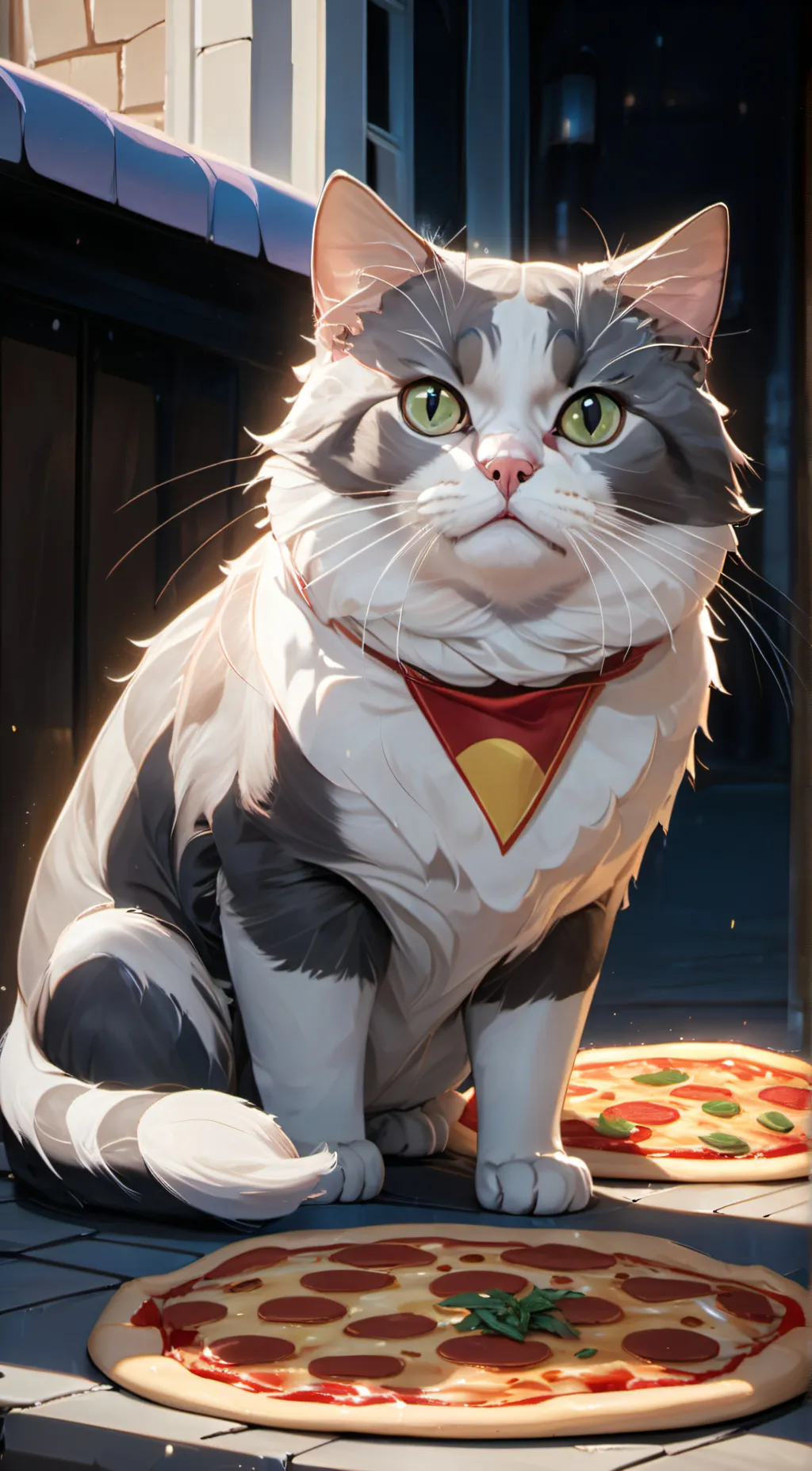 ai character: Pizza fan  background