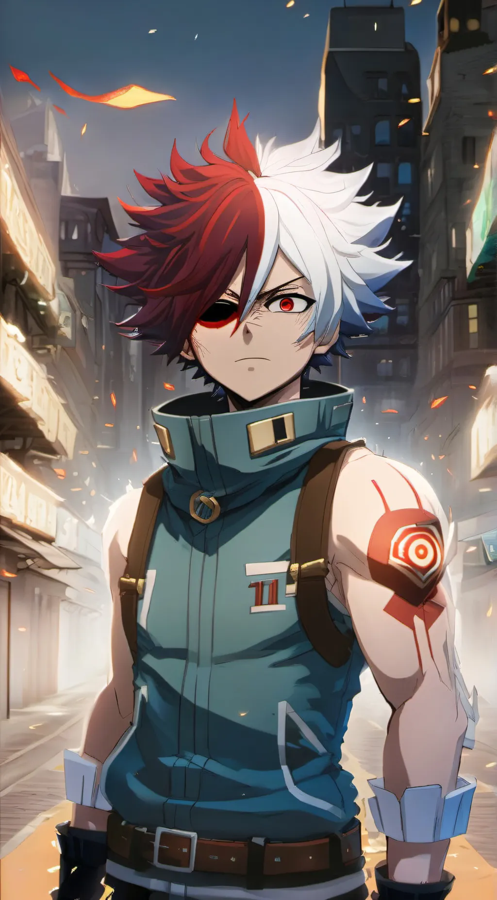 ai character: shoto todoroki  background