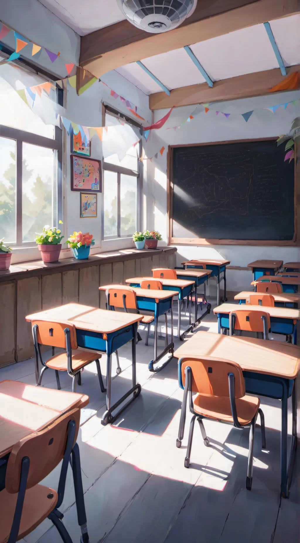 ai character: amazing school background