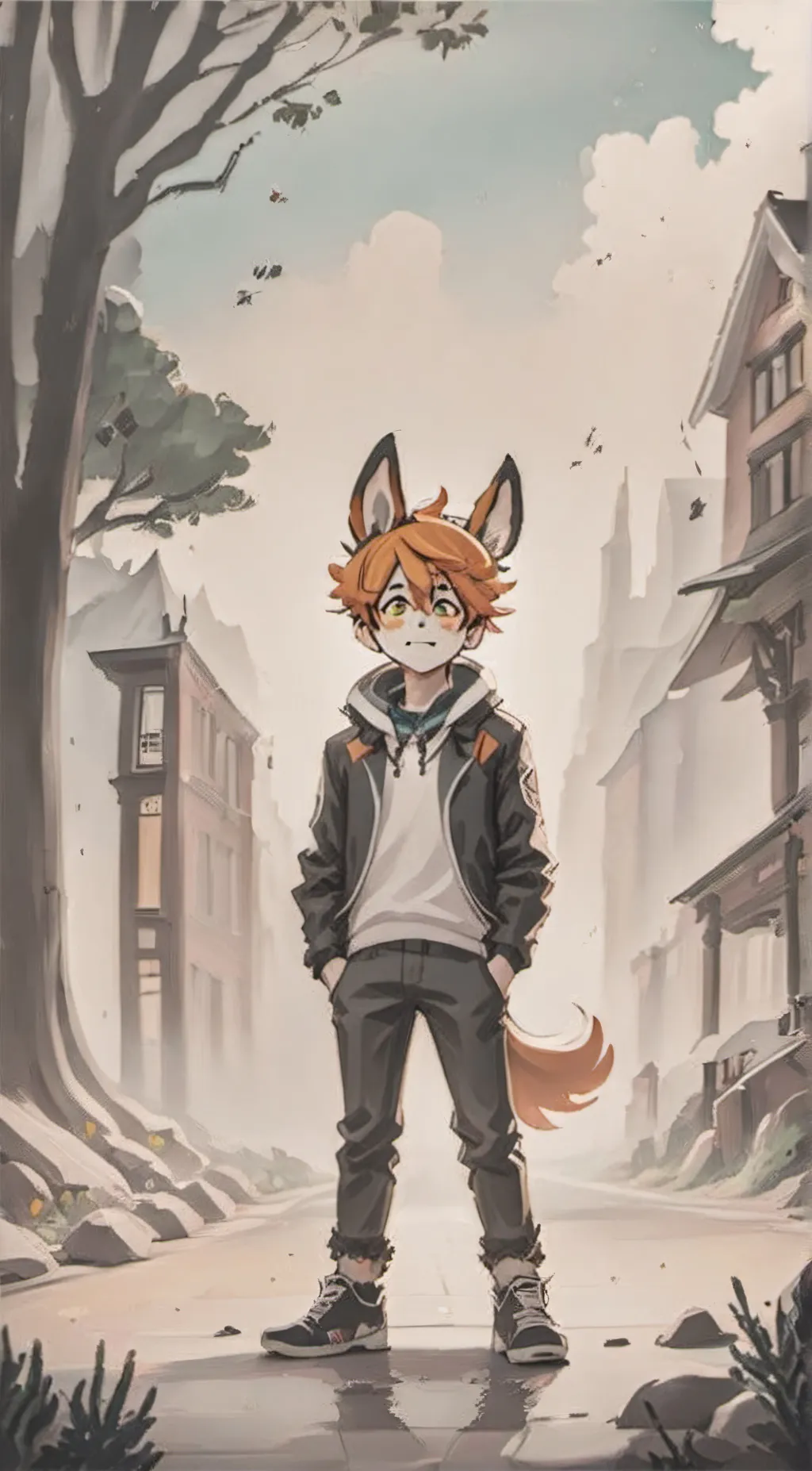 ai character: dogday but human background