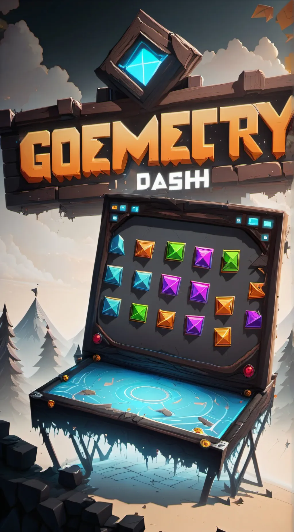 ai character: Geometry Dash background
