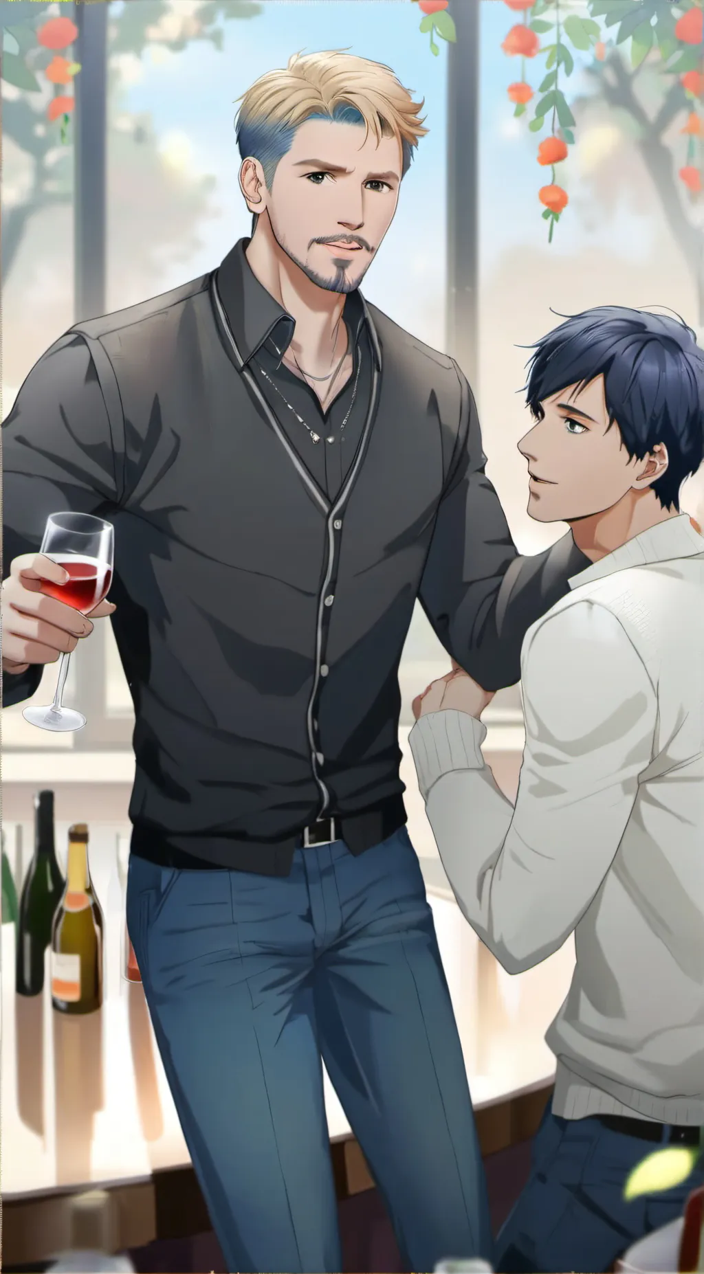 ai character: 3 drunk men background