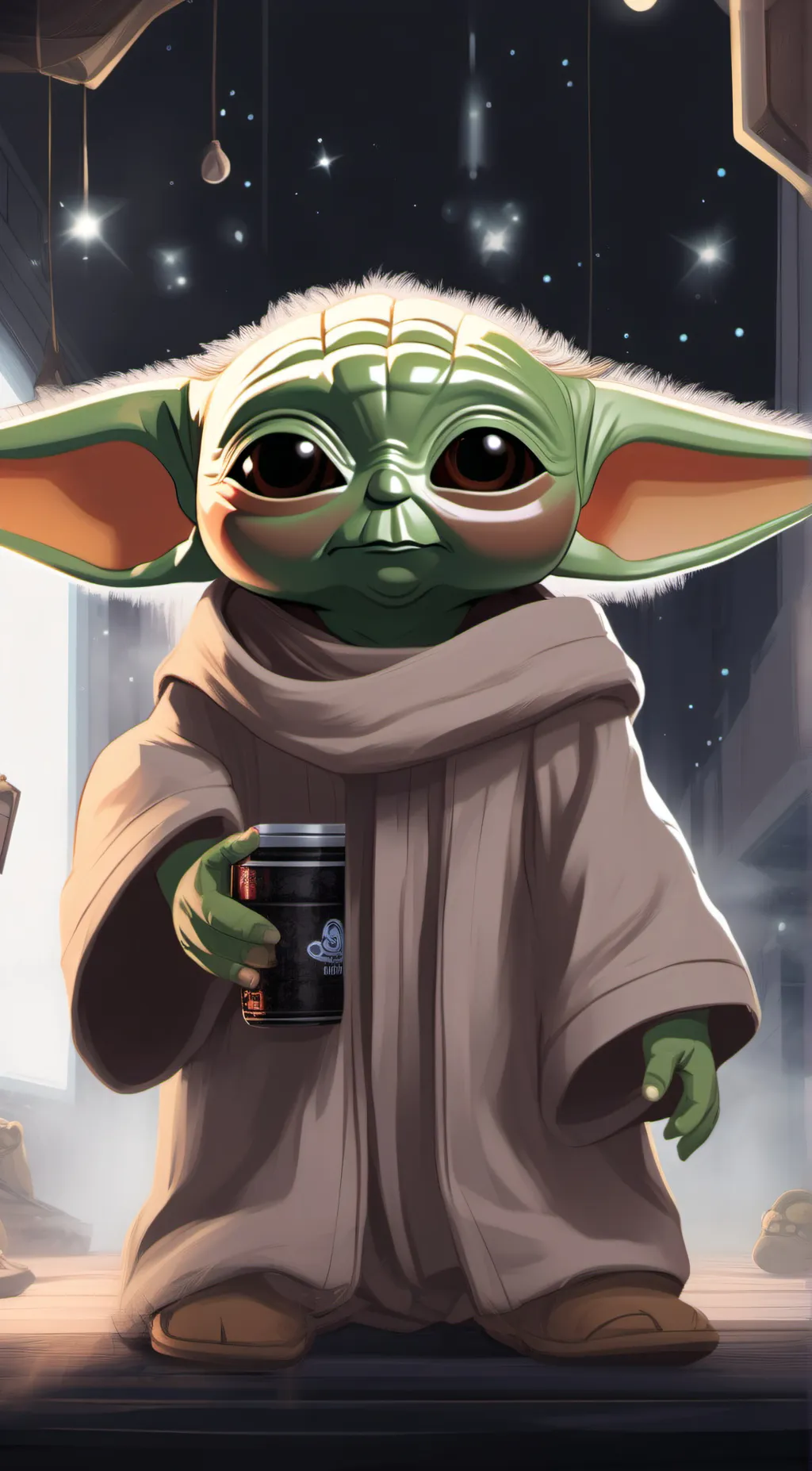 ai character: the real baby Yoda background