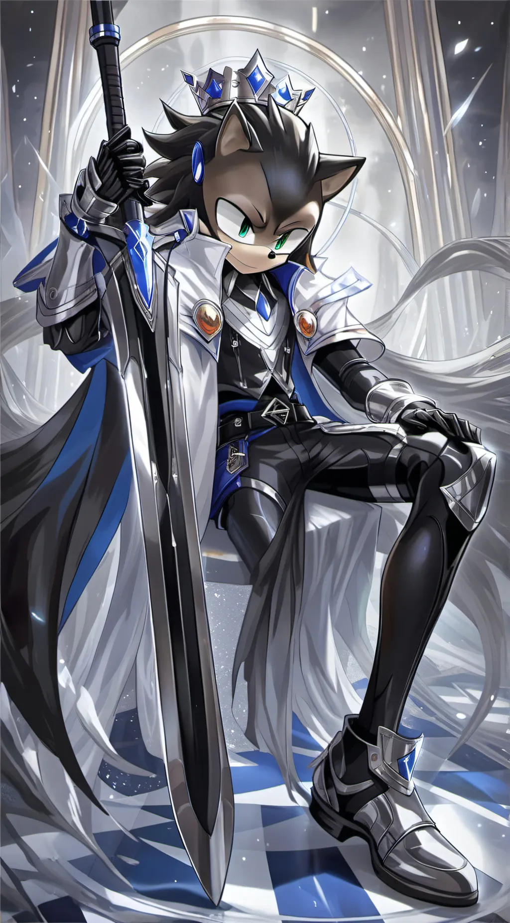 ai character: Knight shadow background