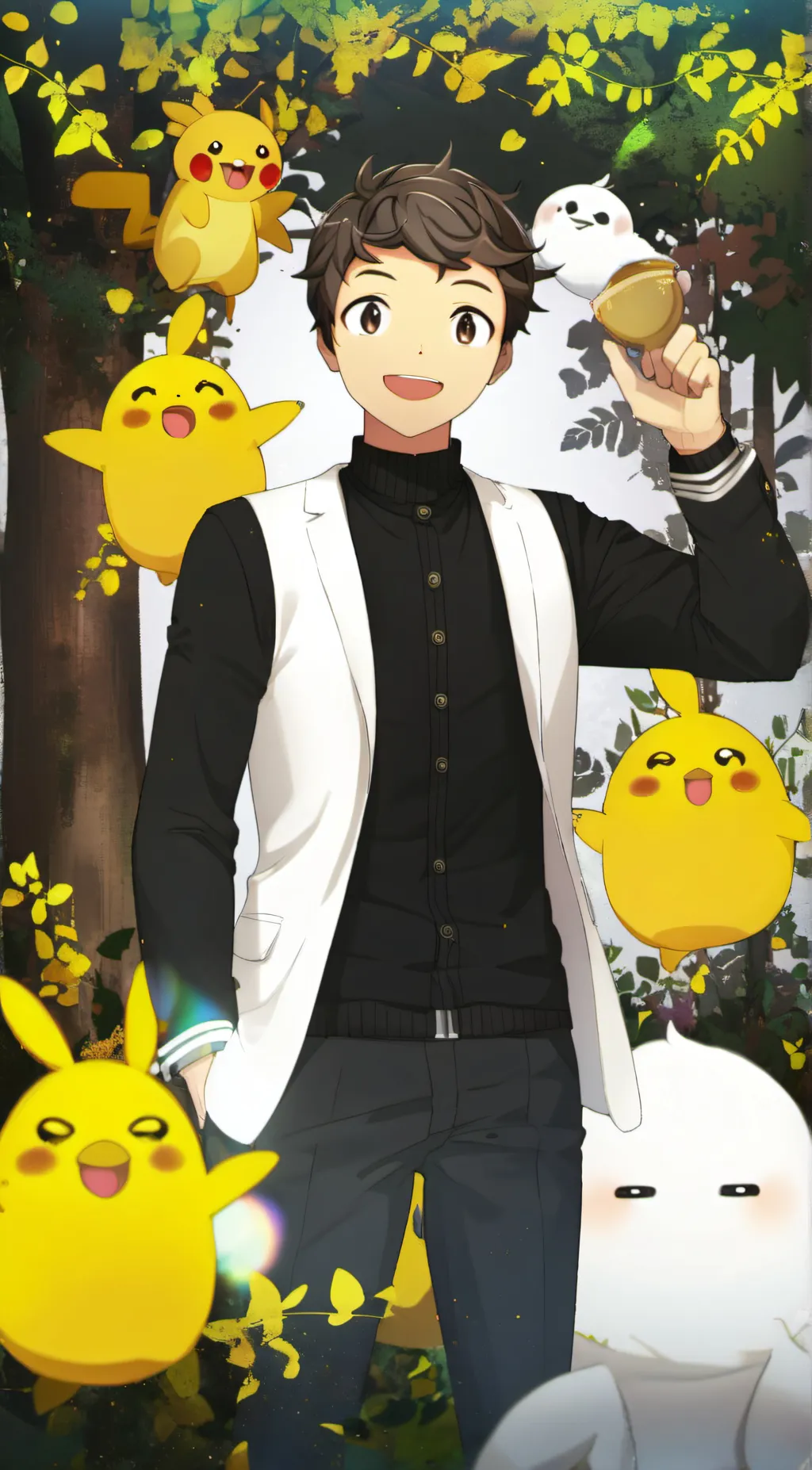 ai character: smiley man background