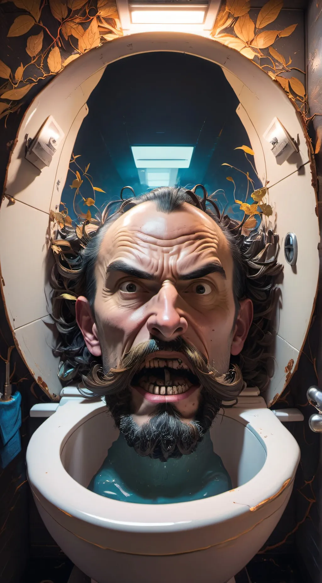 ai character: Skibidi toilet poo background