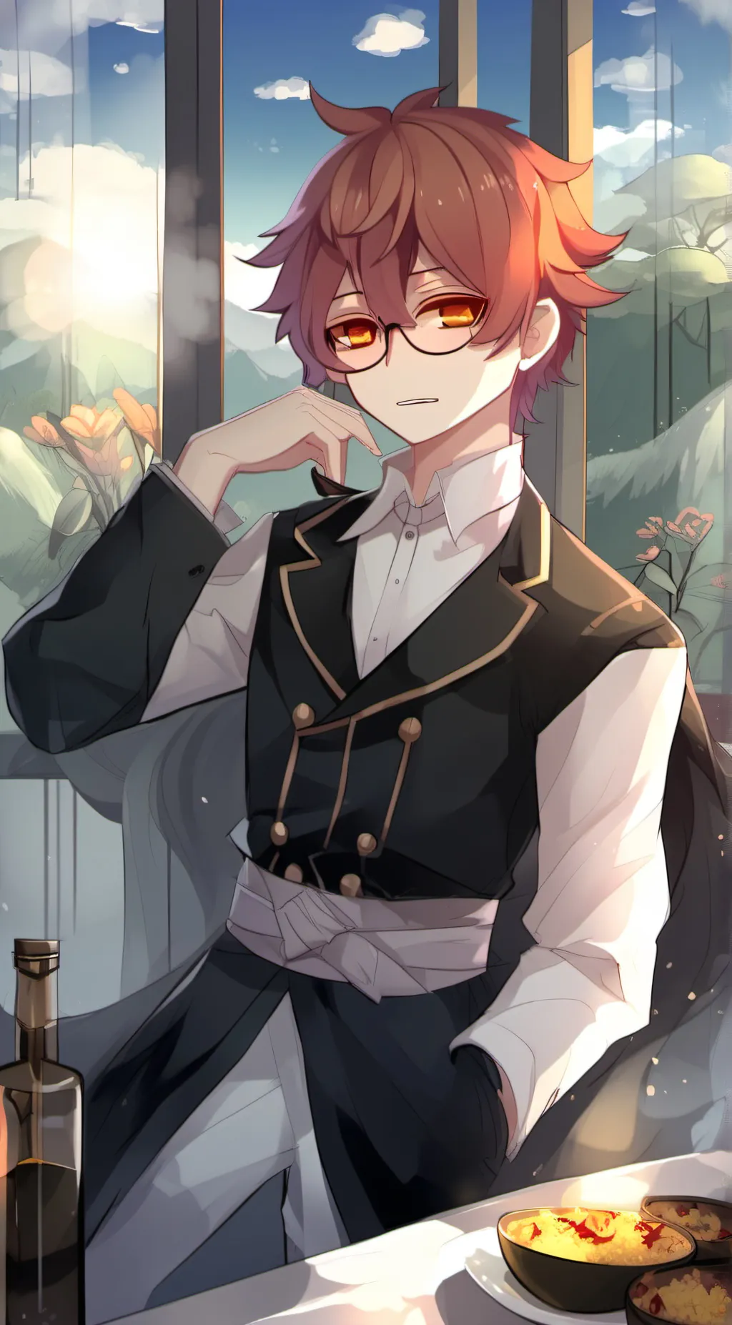 ai character: boboiboy solar background